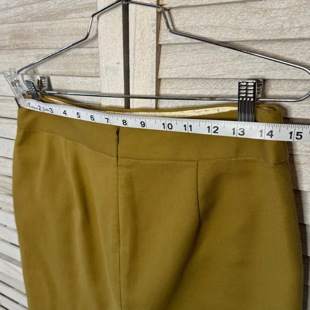 J Crew Olive Green Midi Skirt Size 6 NWT Bow Detail Preppy Preppy Business Chic